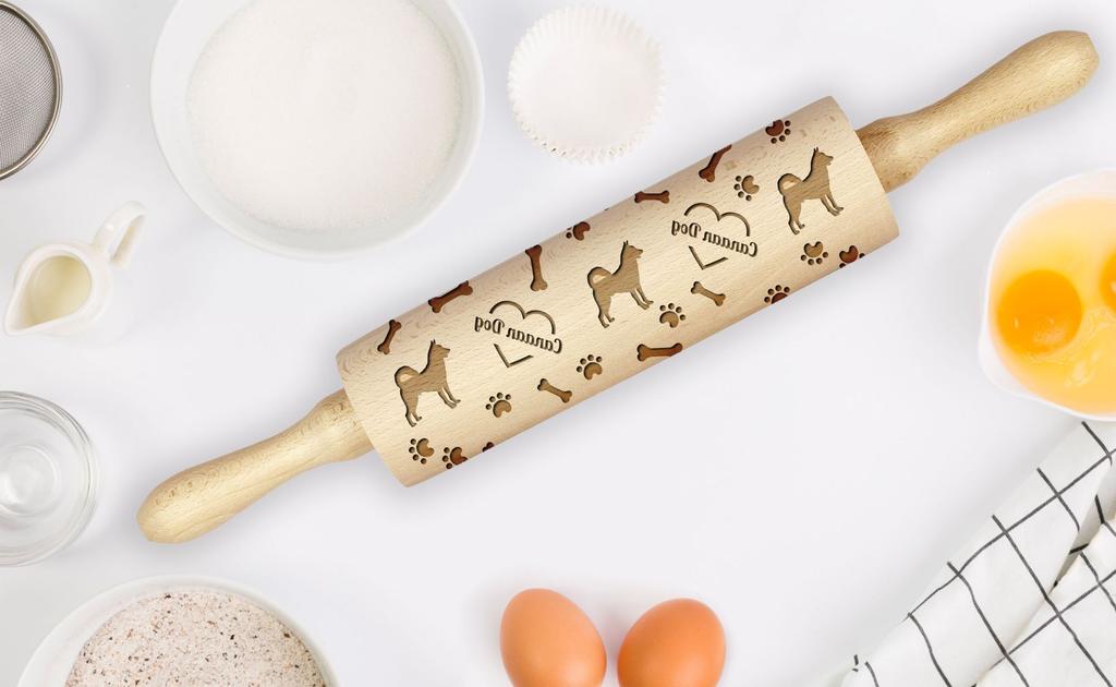 Canaan Dog – Rolling Pin with a Dog, Decorating Cookies with a Rolling Pin In Patterns | Art-Dog