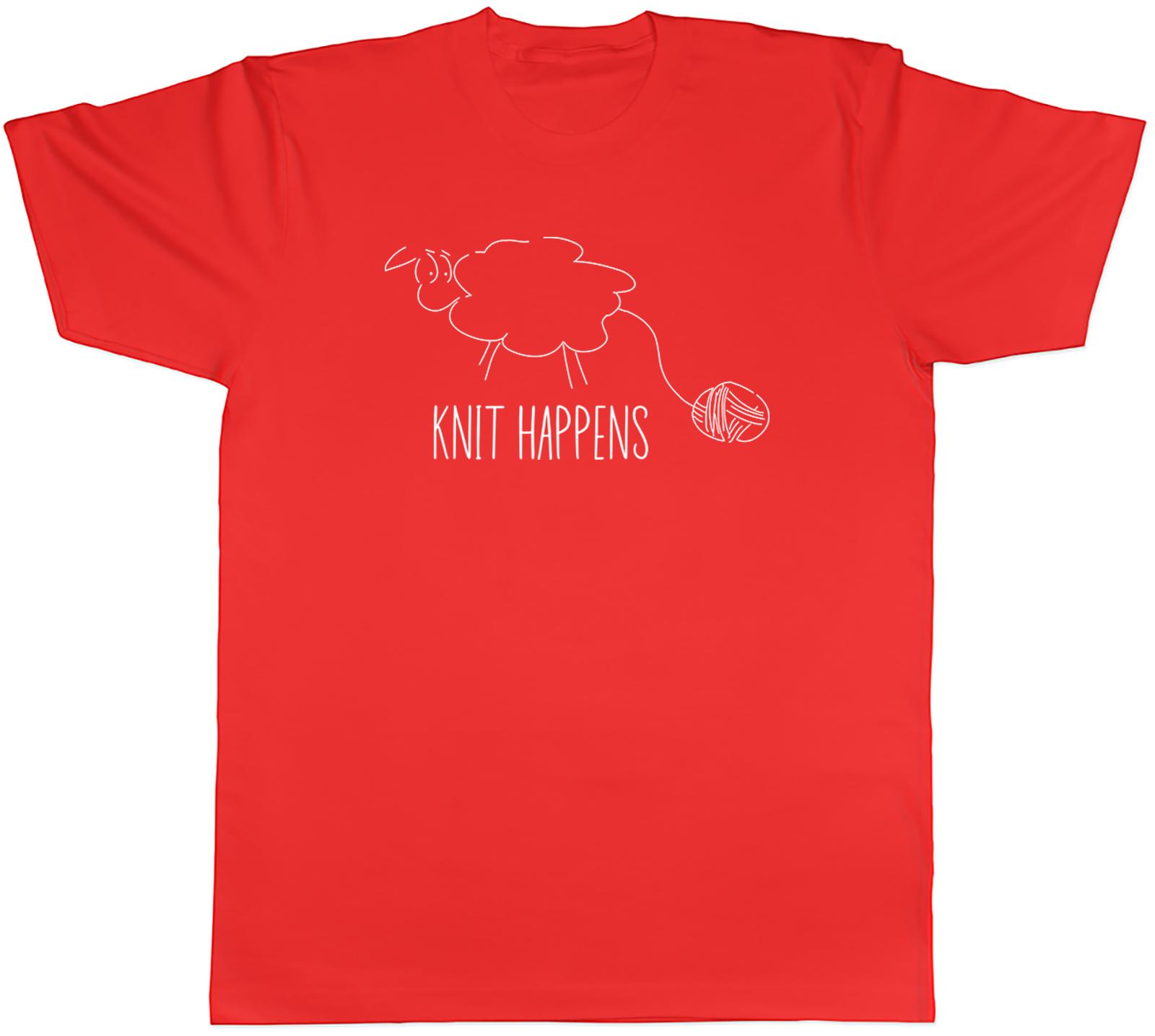 Funny Knit Happens Unisexs TShirt Sheep with Wool Yarn Tee Gift S