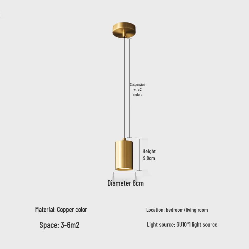 

Minimalist Luxury Copper GU10 LED Spotlight Pendant