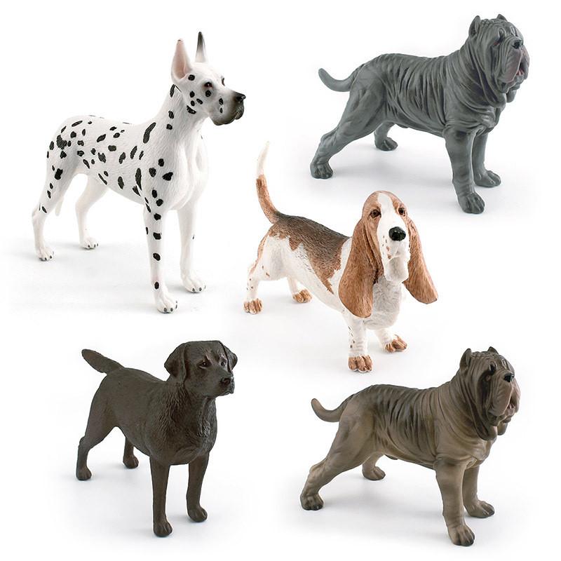 Realistyczny model psa ze zwierzęciem domowym z PVC 5 wariantów z Basset Houndem, Dogiem Niemieckim i Labradorem