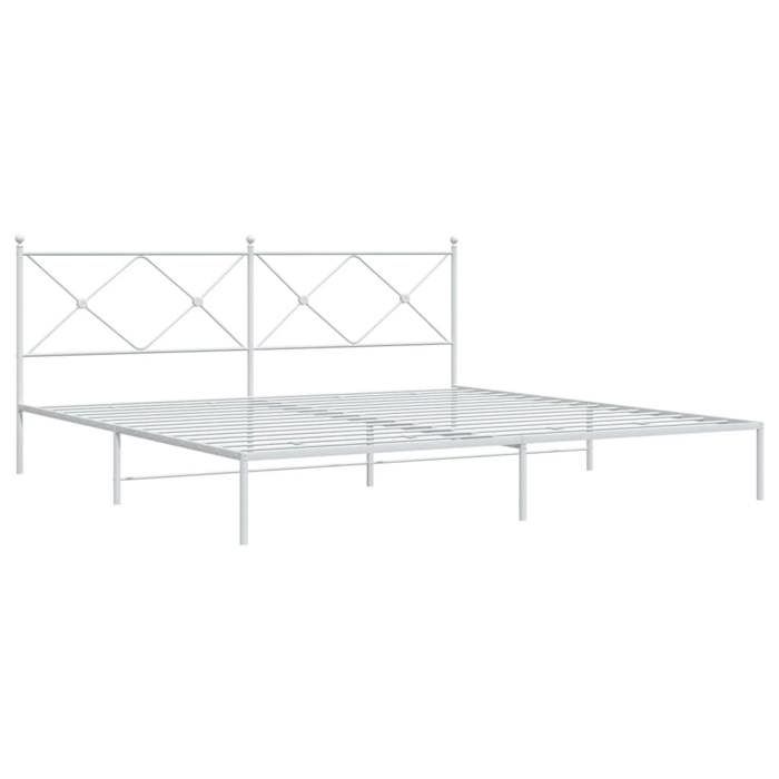 VidaXL Cadre de lit métal sans matelas et tête de lit blanc 193x203 cm 376557