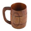 Prírodný drevený pohár na pivo Retro Veľkokapacitný na čaj Vodu Klasický drevený hrnček na pitie s rúčkou