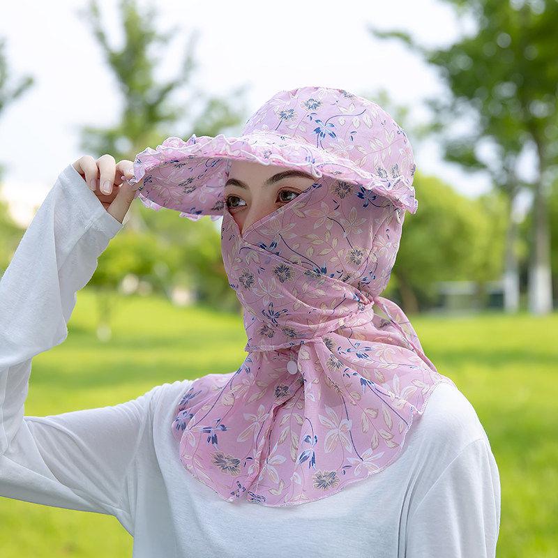 

Летняя шляпа от солнца женская велосипедная шляпа для женщин на открытом воздухе женская шляпа для защиты лица от ультрафиолета, пляжная шляпа с большим краем One Size