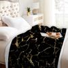 1 Stück Schwarze Decke Adernmarmor Gedruckt Luxuriöse Bequeme Flanelldecke für Zuhause Wohnzimmer Schlafzimmer Dekoration Geburtstagsgeschenk