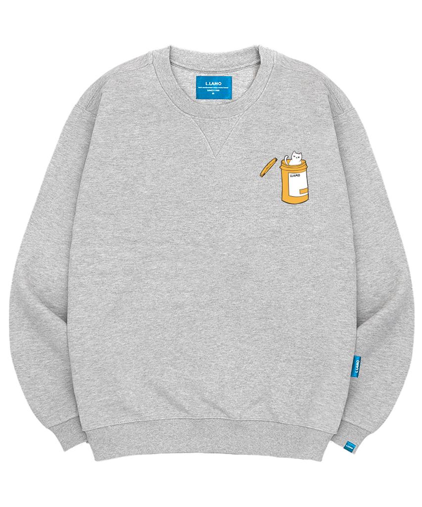 Ellamo Fleece-Lined M Cat In The Can Sweatshirt Unisex Big Size S~4Xl (Type B)