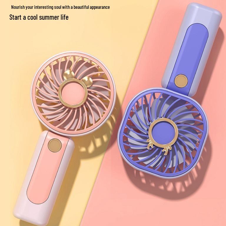 Portable USB Rechargeable Mini Cartoon Fan – Home & Student Gift