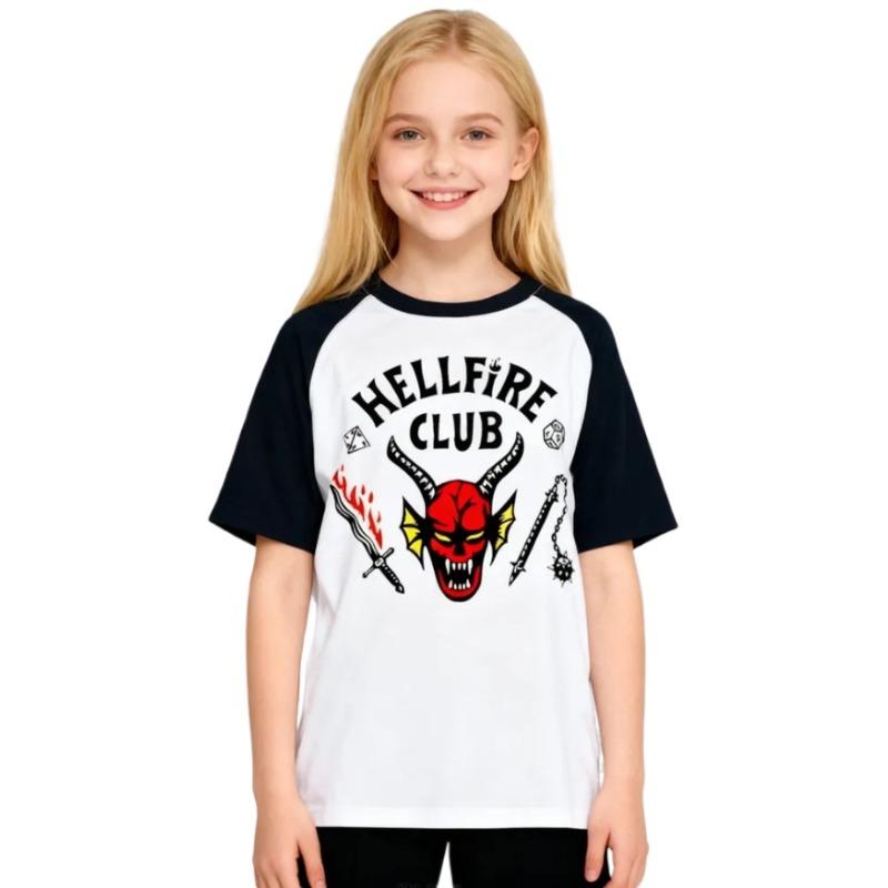 Chlapci Dívky Stranger Things Hellfire Potisk Módní Filmový Potisk Tričko Top