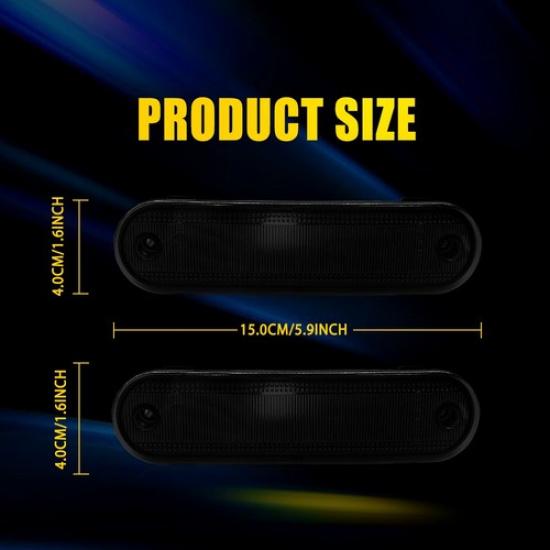 4PC Smoked Bumper Lens Fender Marker Side Light Housing 1990-2005 For Mazda MX-5