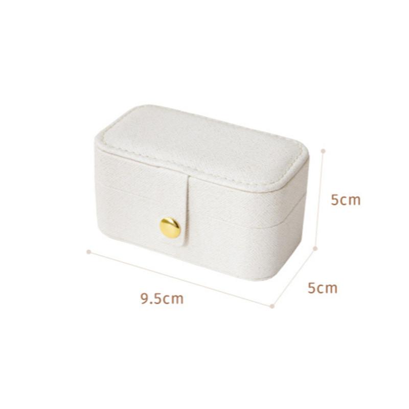 Mini Jewelry Storage Box Portable Home Travel Earrings Necklace Storage Case for Women Ring Organizer PU Leather Display Case