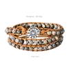 GemChic Women's Ethnic Weave Rope Multilayer Stone Beads Alloy Sunflower Bracelet Classical Retro Birthday Christmas Jewelry Gift