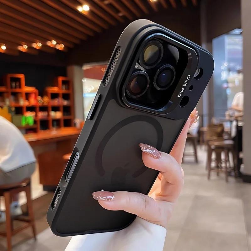 Magnetic Lens Protection Bracket Phone Case For For Iphone 17 16 1 14 13 Pro Max 17Pro For  Wireless Charging Cover