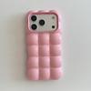 Custodia per Telefono Cover Case Colore Solido Lucido Opaco Placcata con Motivo a Griglia per Pane Stereoscopico Creativo per iPhone 17 16 15 14 13 12 Pro Max