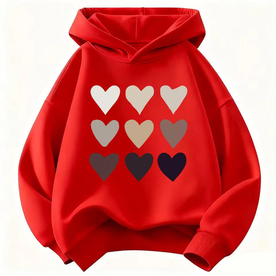 Kinder Niedlicher Herz-Harajuku-Hoodie - Jungen & Mädchen Herbst/Winter Lässiger Pullover