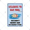 Tin Sign Pool Funny Rules Vintage Plaque Welcome Warning No Swimming Instruction Metal Sign For Home Pool Store Club Wall Decor