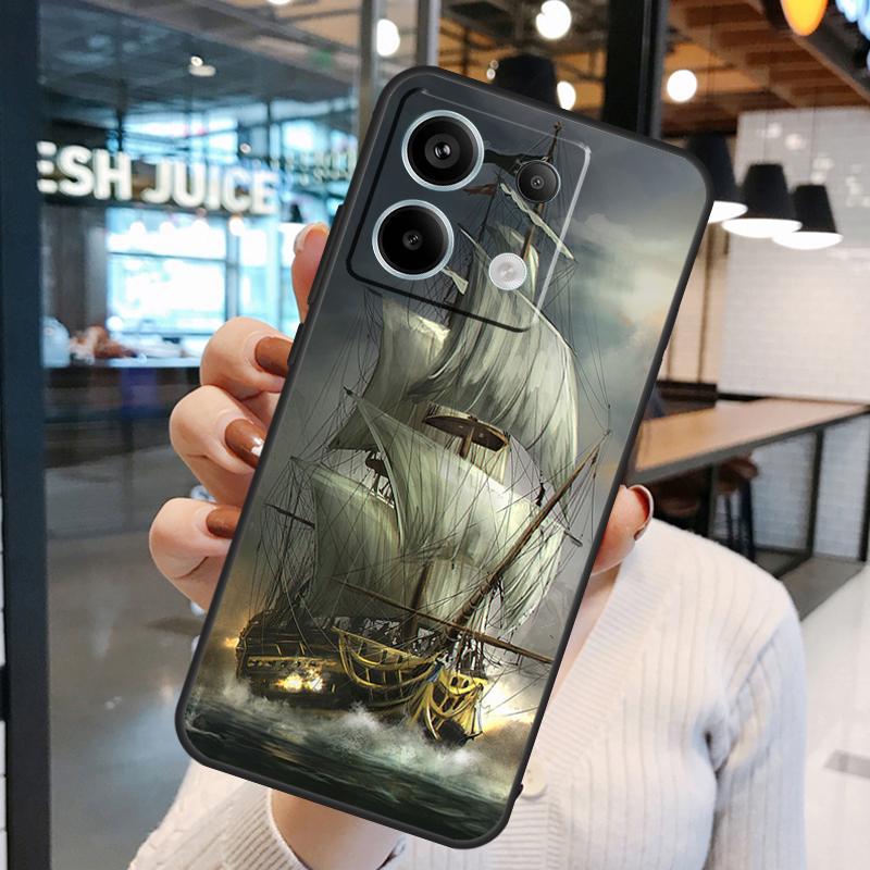 Segel Piratenschiff Boot Hülle Für Xiaomi Redmi Note 14 Pro 10 11 12 13 15 Pro Plus Redmi 15C 14C 10C 12C 13C 15 Abdeckung