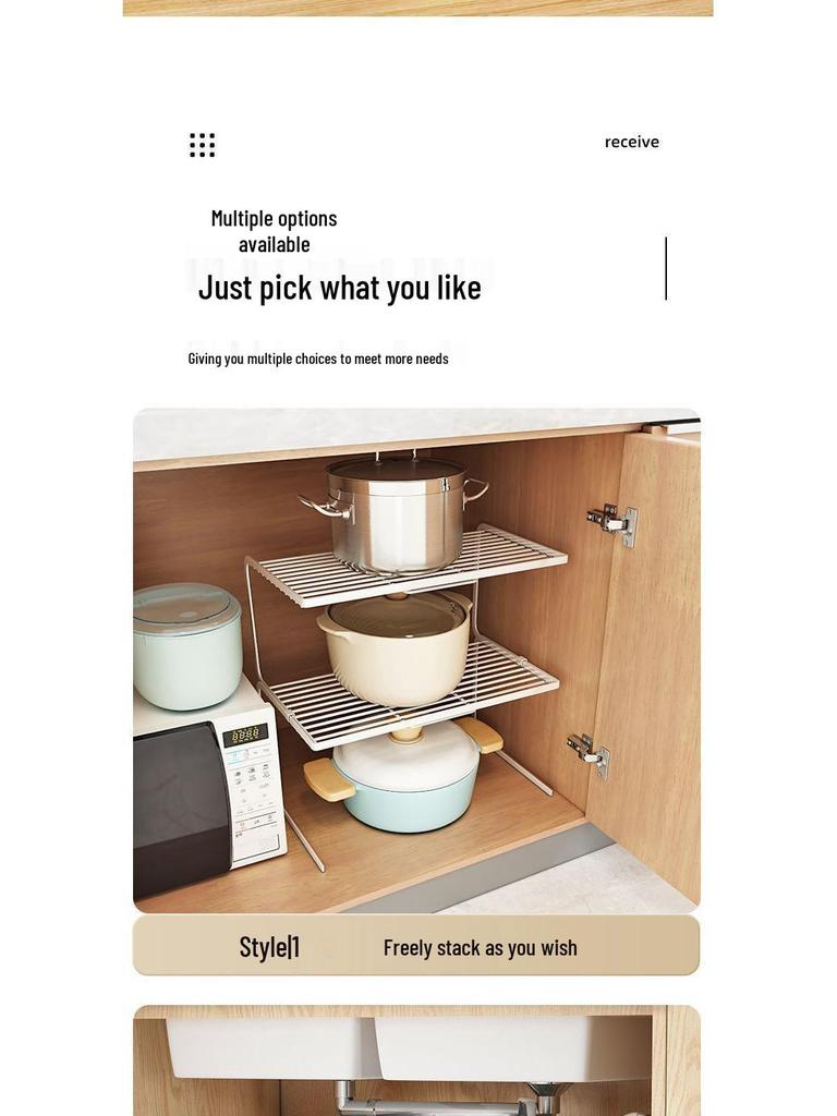 Multi-Layer Kitchen Countertop Storage Rack and Organizer
