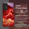 Stylish Chinese-Style Red Horse Print Tempered Glass Phone Case for Samsung Galaxy A56 A17 A55 A54 A53 A52 A36 A14 A31 A51 Cover