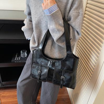 Autumn and Winter Retro Large-capacity Bag Women's 2025 New Simple Tote Bag Versatile Shoulder Briefcase One Piece
