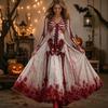 2026 Long A-Line Dress Boho V-Neck Sleeve Halloween Party Women