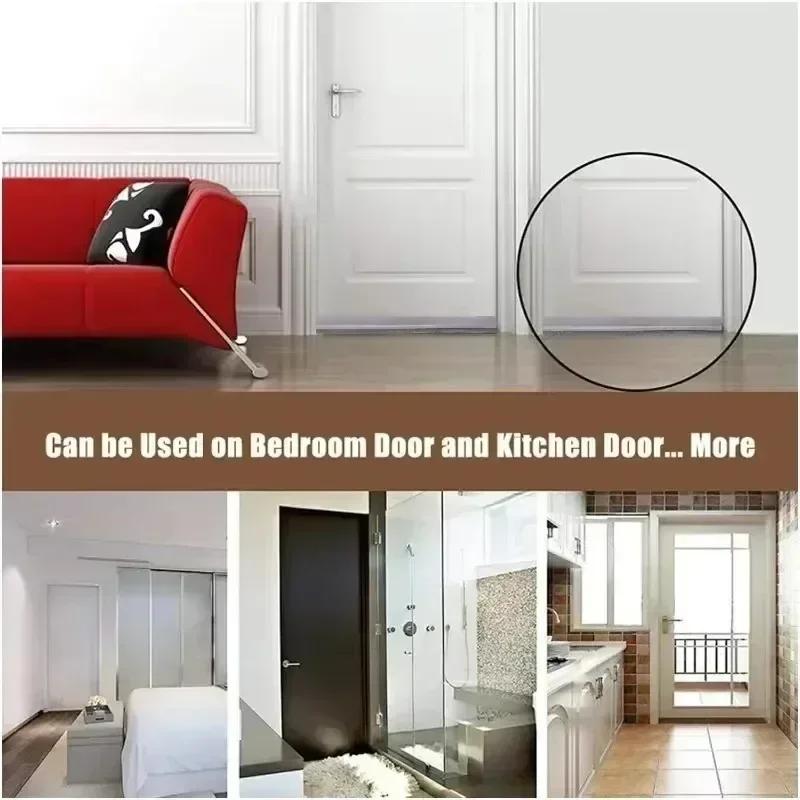 Door Seal Draft Stops With Brush Reduce Noise Rubber Door Sweep Breeze Blocker Insect Proof Dust Proof Sound Proof Seal Strips