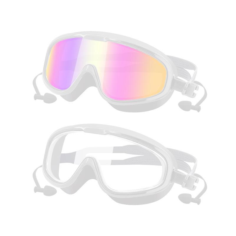 Adult Large Frame HD Anti-Fog Waterproof Swim Goggles for Diving and Swimming