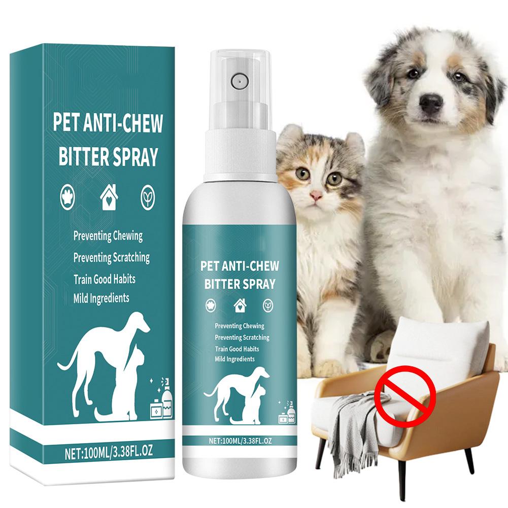 100ml No Chew Spray for Dogs No Alcohol Natural Bitter Spray Deterrent Spray Anti-Chew Bitter Dog Spray for Dogs To Stop Chewing