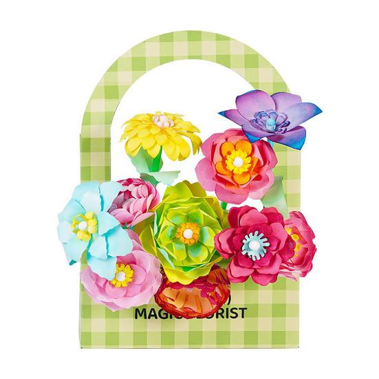 1 Set DIY Watercolor Flower Art Kit Handcrafted Coloring Paper Flower Kit Educational Kids Florist DIY Colorful Flower Bouquet Projects Crafts Set