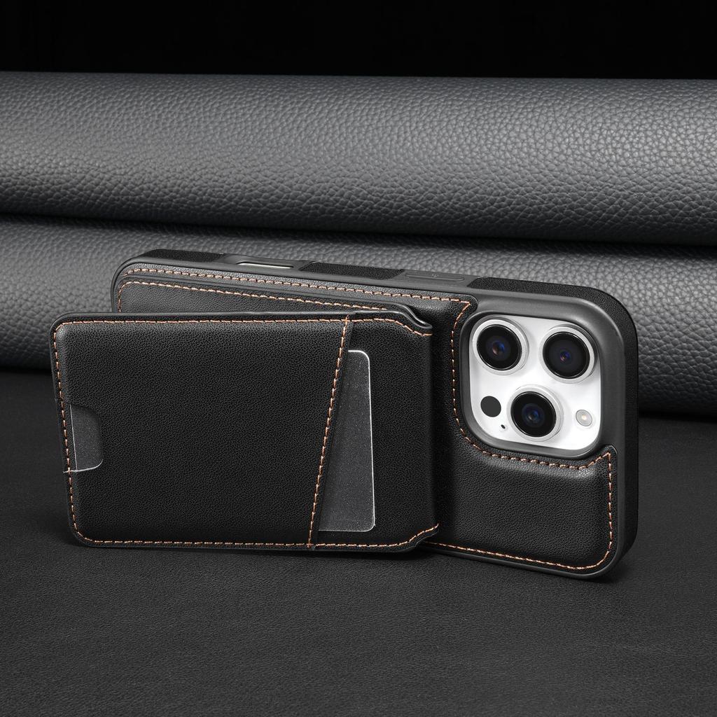 Compatible with iPhone 16 15 Pro, Magnetic Detachable Wireless Charging Two-in-one Card Slot Anti-drop Phone Case