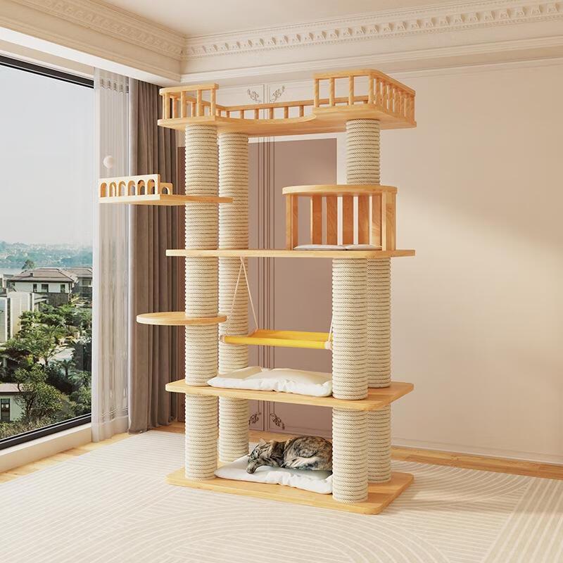 JINGRUIXIANG Cat Tree with Integrated Bed and Scratching Post