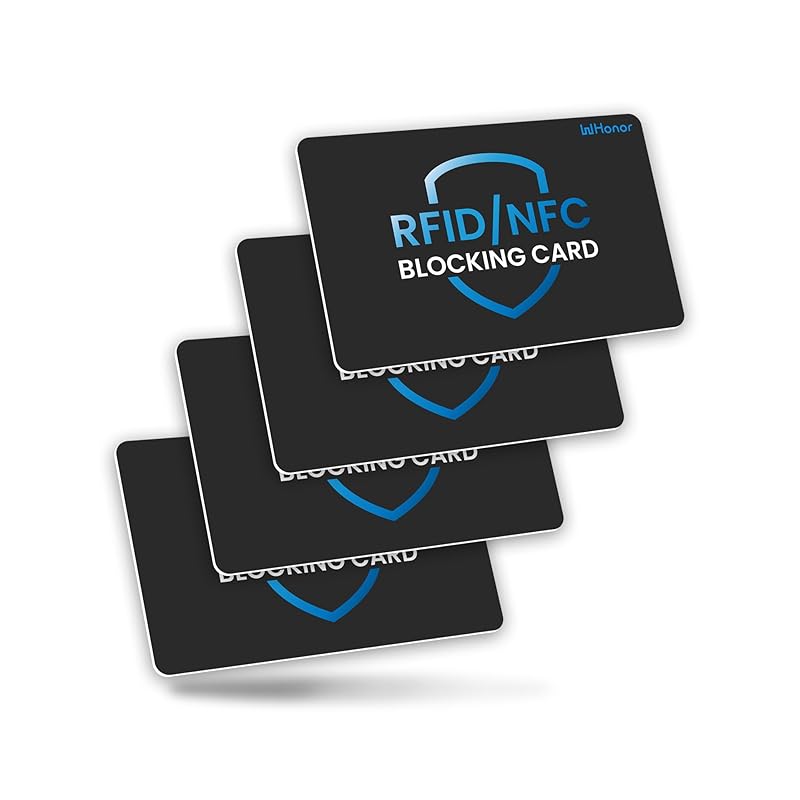 

[WHonor] Набор из 4 карт для предотвращения скимминга RFID/NFC-блоков Для кредитных карт/карт с микросхемой/паспортов Блокировка радиоволн Защита личной информации