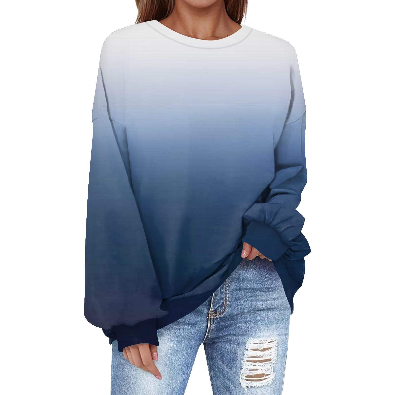 Толстовка большого размера для женщин с круглым вырезом и принтом — фото 9