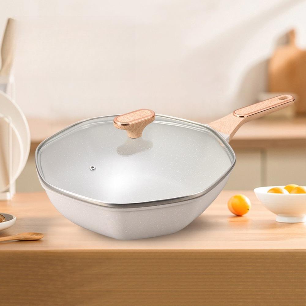 

Nonstick Octagonal Pan Fast Even Heat Conduction Durable Wear Resistant Frying Pan Multipurpose Household Kitchen Cookware