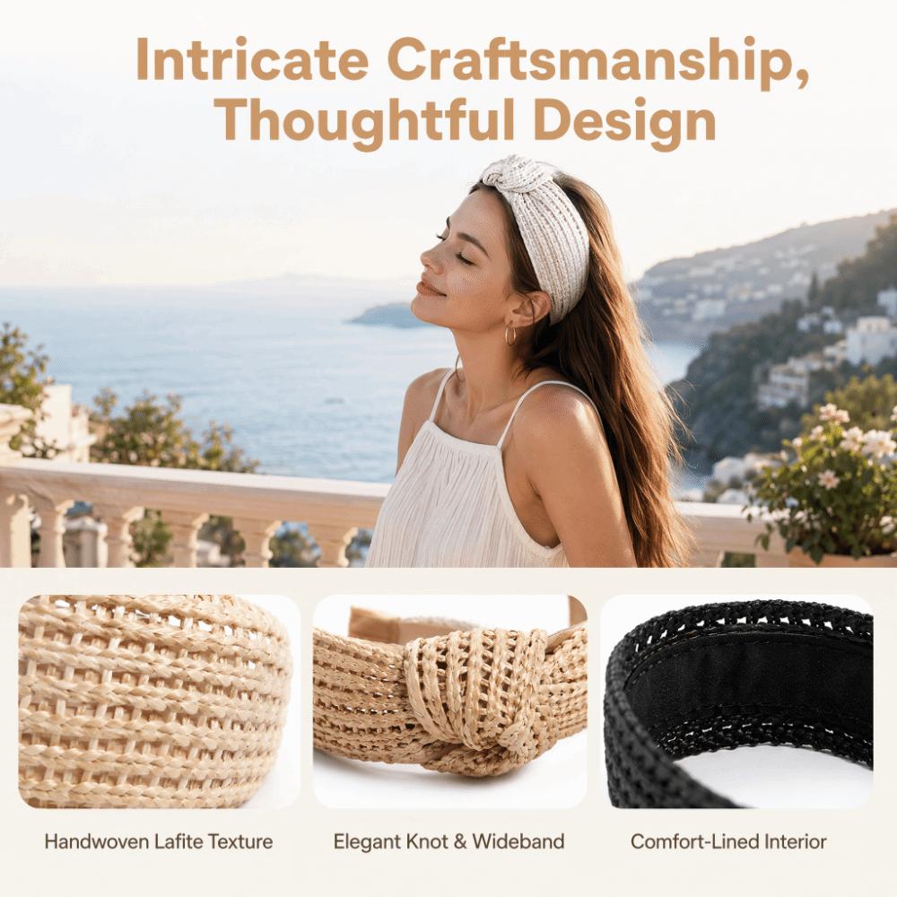 Chic Style Raffia Hairbands Eco-Friendly Straw Wedding Headpiece Bohemian Headbands Spring Summer