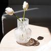 1Pc White Tortoise Shell Glass Vase, Exquisite and High-Looking White Tortoise Shell Glass Vase, Suitable for Home Decoration