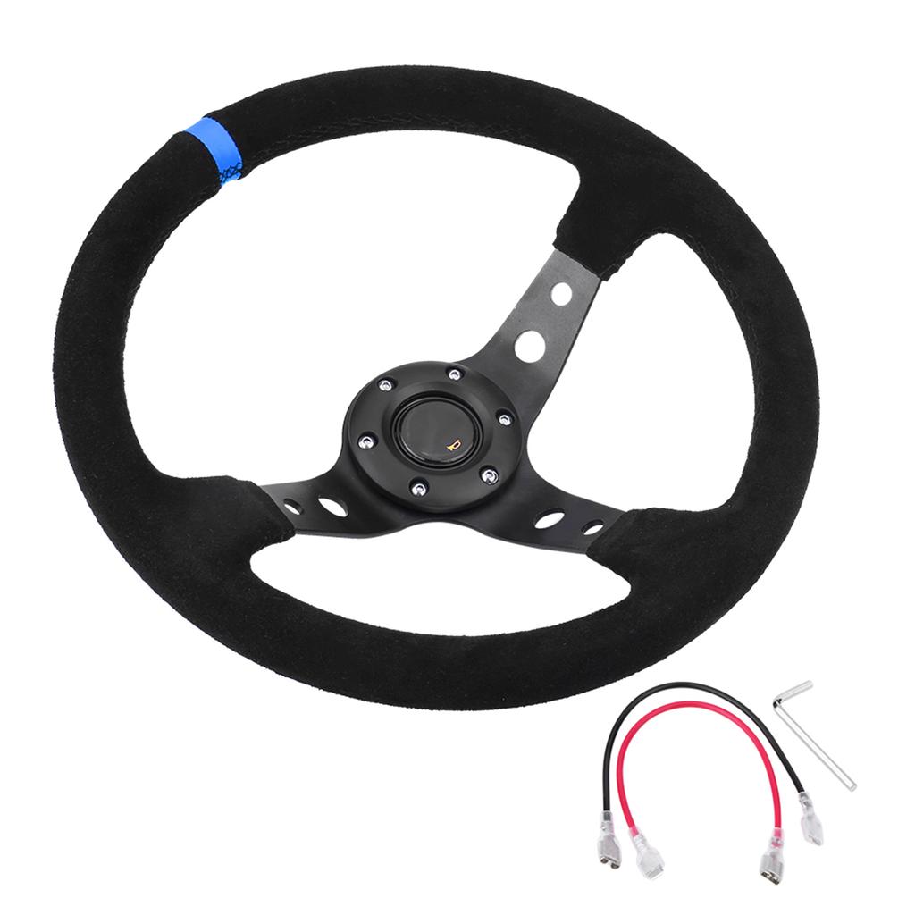 35cmCelsius14inch 6- Auto Car Racing Steering Wheel with Horn Red