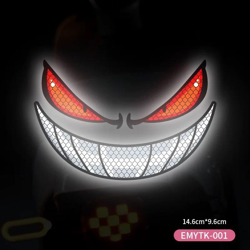 1 par de Pegatinas Reflectantes de Seguridad para Coche Patrón de Ojo Pegatinas Decorativas para Coche Accesorios de Estilo para Coche