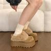 Thick-soled Fluffy Shoes Cotton Shoes Velvet Snow Birkenstocks Shoes Wear Winter New Bag Head Half Slippers