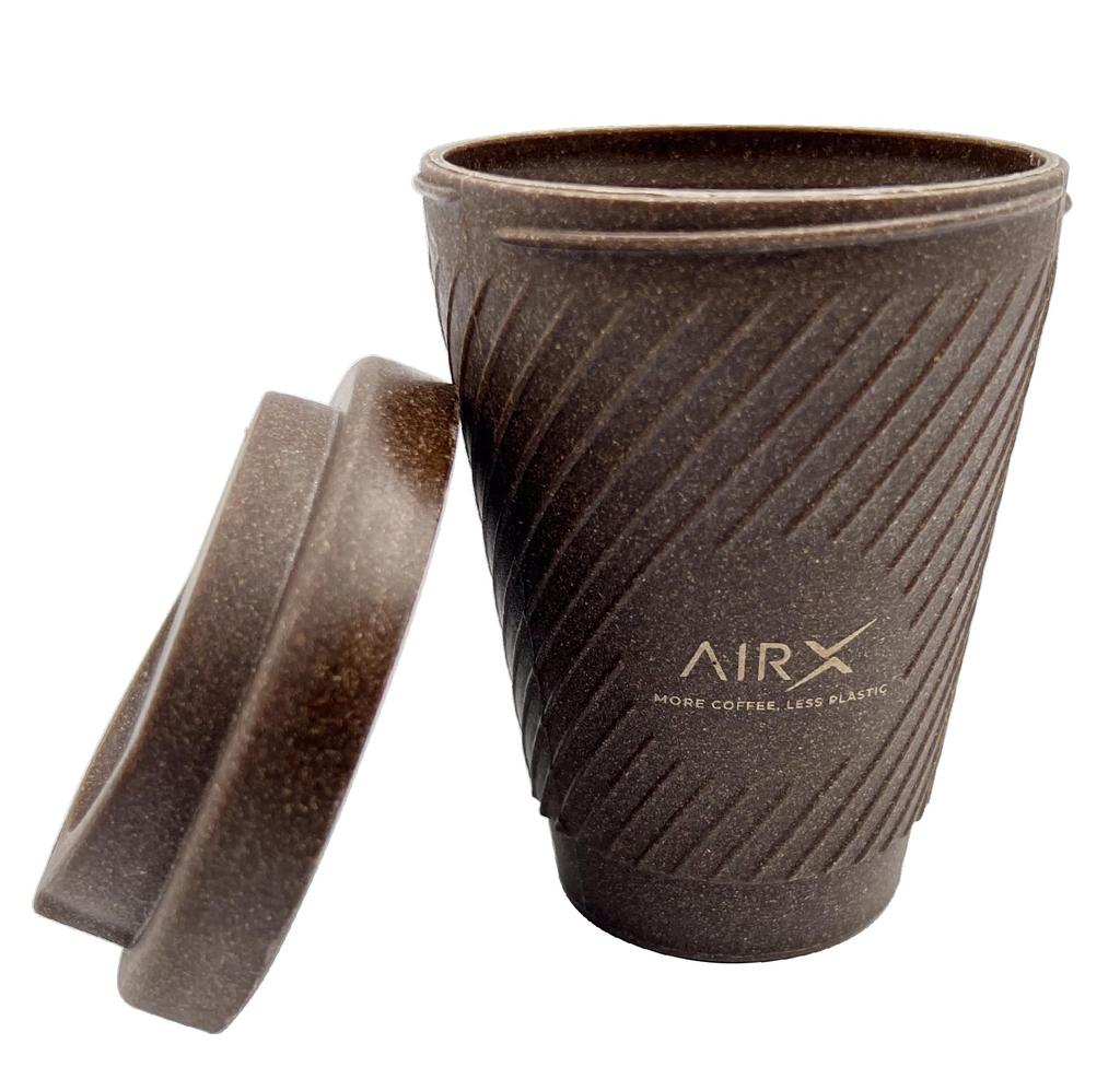AirX COFFEE ToGo CUP | Tumbler | Bioplastic Cup Made from Coffee Grounds | AirX Logo
