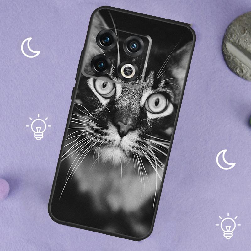 Cat Staring Eye Case For OnePlus 13R 12R 10R 13T 15 13 12 11 8T 10T Nord CE 4 3 2 Lite N20 N30 Nord 5 Cover