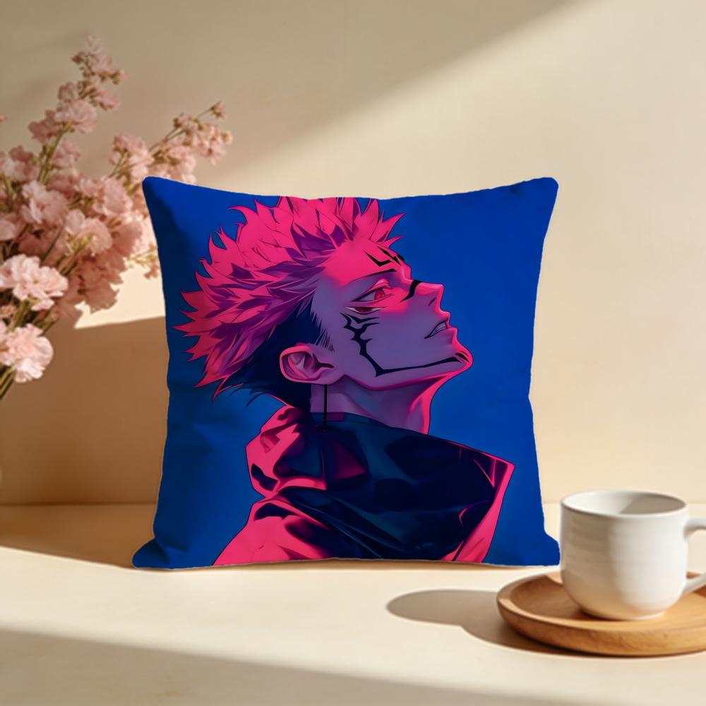Fashion JJujutsu Kaisenes Cushion Cover Stylish Washable Pillow Cover Ideal for Couch Bedroom Car Decoration