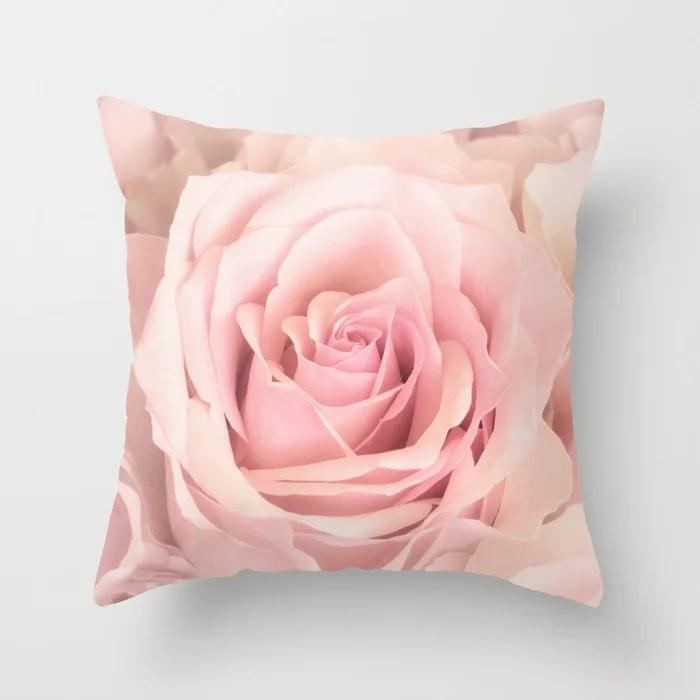 New American Rose Pillowcase Home Sofa Pillow Cushion Cover Soft