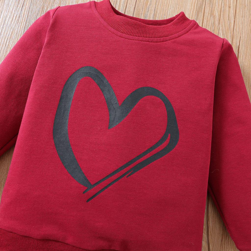 Autumn/Winter European & American Style Love Pullover & Long Pants Set - 2-Piece