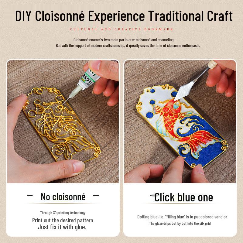 Cloisonné Enamel Bookmark Kit - Jingtai Blue Mid-Autumn Craft Activity