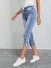 Pantaloni di jeans corti elasticizzati da donna europei e americani con elastico in vita e coulisse