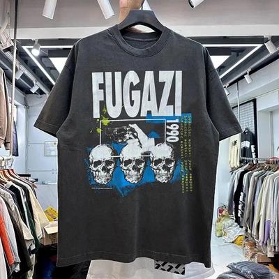 Fugazi 90s Basic Black T-shirt Men's Unisex T-shirt Classic Retro Casual Summer Cotton Top Graphic T Shirts