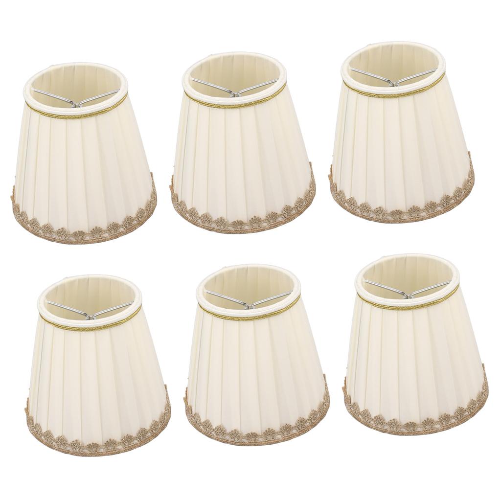 6PCS Candle Lamp Lampshade Clip On Fabrics Lampshades Set for Table Lamp Wall Lamp