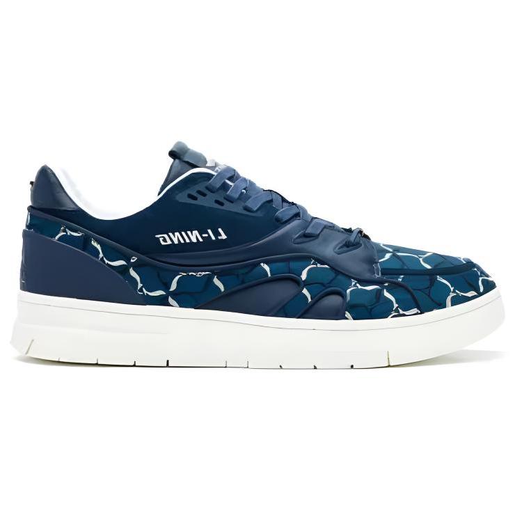 Li-Ning 1990 Comfortable Versatile Shock Absorbing Wear Resistant Lightweight Low Top Sneakers Men Sneakers Deep-Blue ALFR103-2