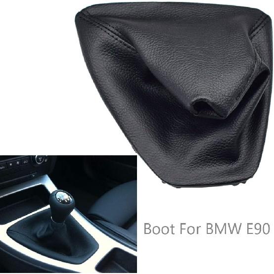 Auto Real Leather Gear Stick Shift Knob Lever Shifter Gaiter Boot Dust-Proof Cover Fit for BMW E90 E91 E92 E93 Car Styling