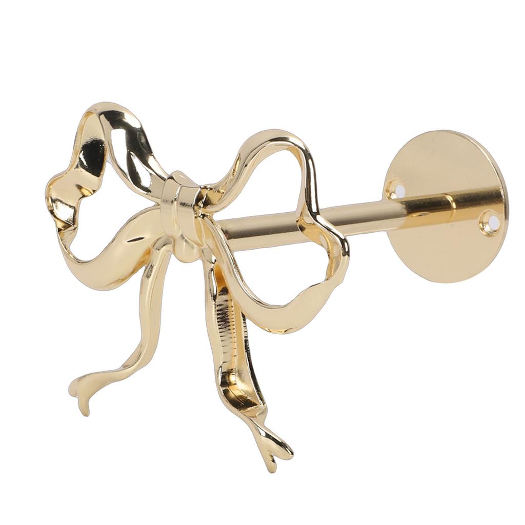 Bow Curtain Tiebacks Metal Wall Mounted Modern Decorative Bow Curtain Holdbacks for Living Room Bedroom Gold 2PCS