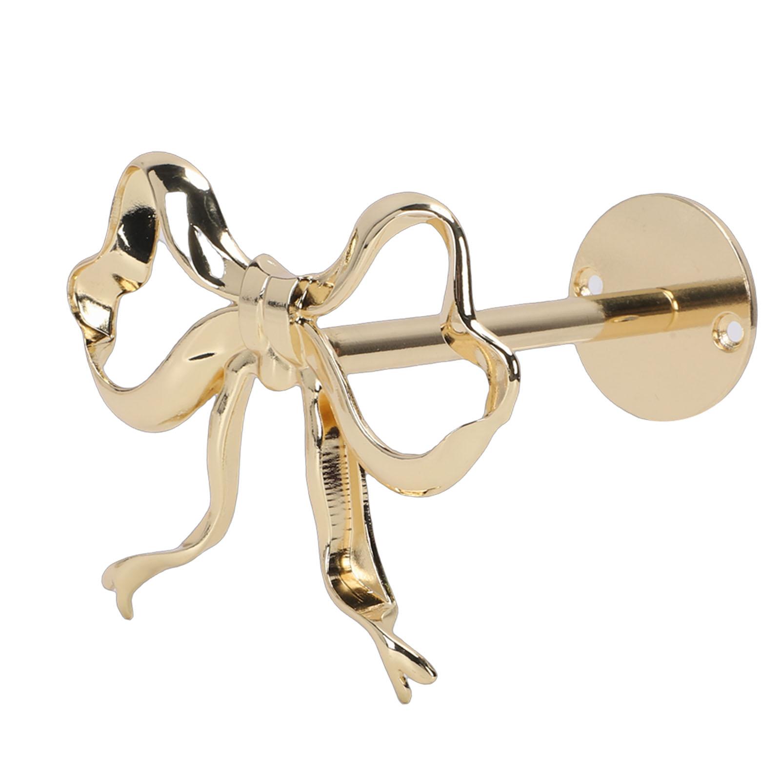 

Bow Curtain Tiebacks Metal Wall Mounted Modern Decorative Bow Curtain Holdbacks for Living Room Bedroom Gold 2PCS